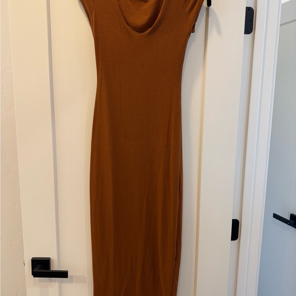See You Monday Tan Midi Dress